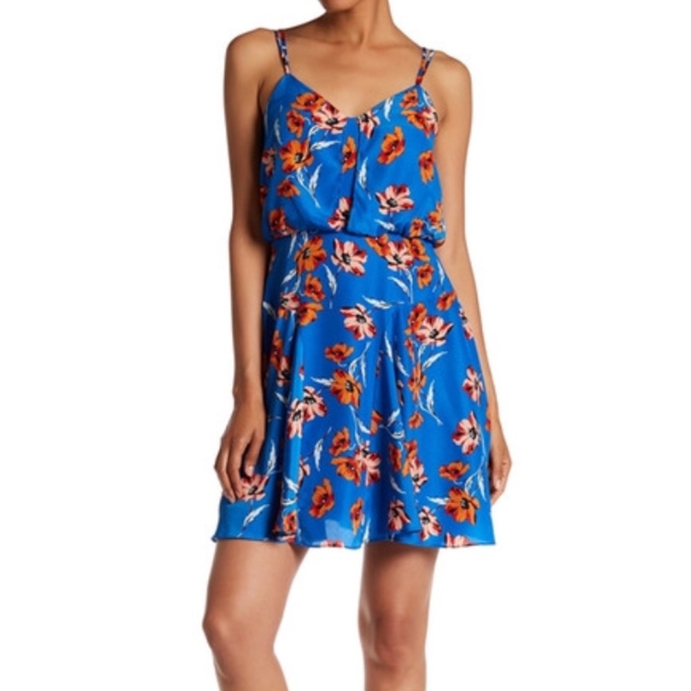 CeCe Blue Ruched Sundress Sleeveless Resort Wear